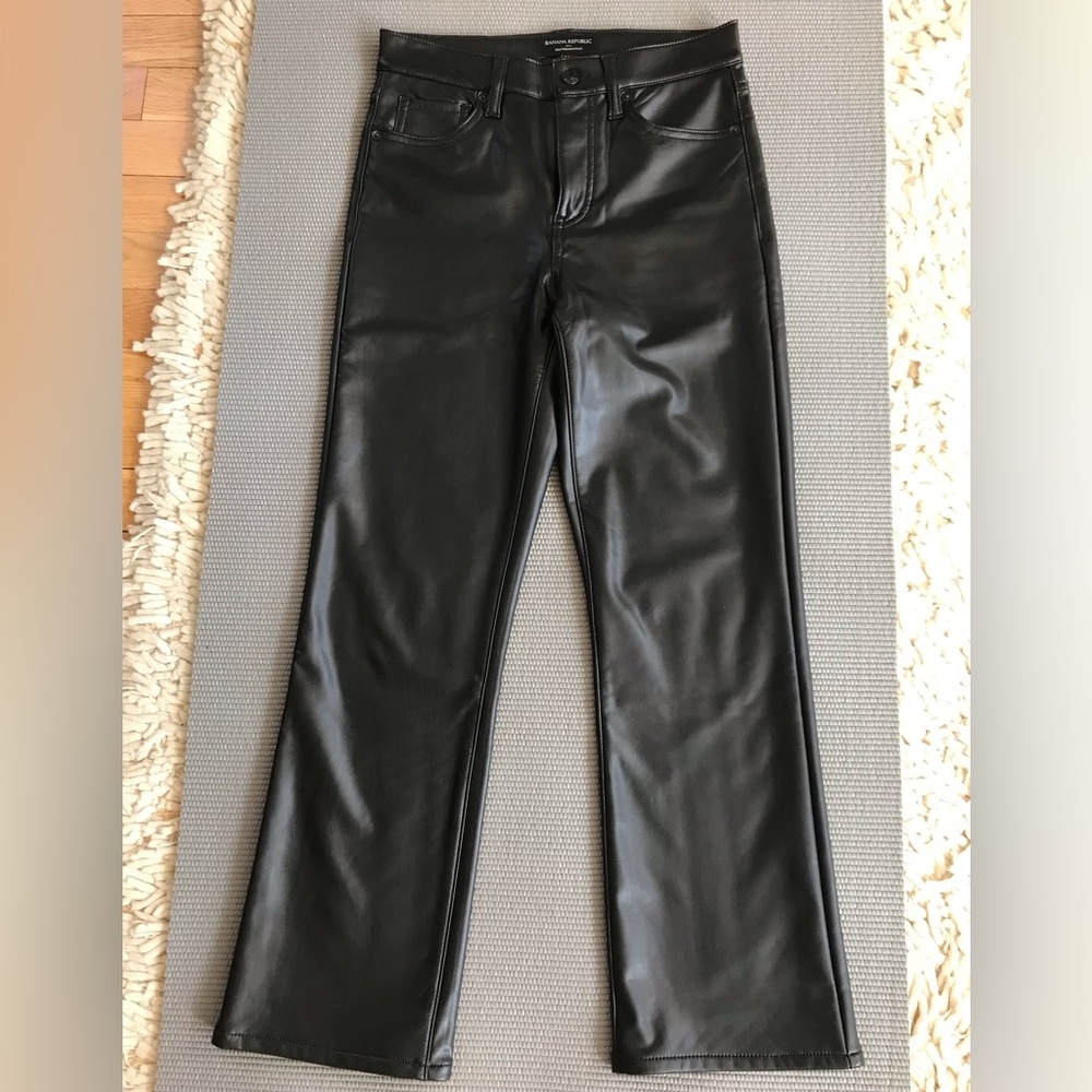 Banana Republic Black Faux Leather Jeans